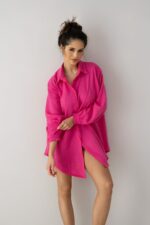 Sensis fuksijos spalvos muslino palaidinė , susegama . Dydžiai S-XL. - Image 6