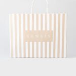 Sensis mažas dryžuotas popierinis krepšys W26