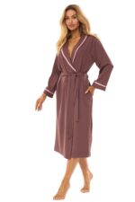 L&L 2506 ilgas moteriškas viskozės chalatas (M-2XL) - Image 8