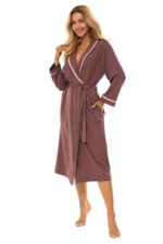 L&L 2506 ilgas moteriškas viskozės chalatas (M-2XL) - Image 7