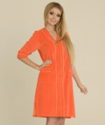 De Lafense 974 moteriškas veliūrinis chalatas su užtrauktuku, dydžiai M-3XL