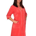 De Lafense 974 moteriškas veliūrinis chalatas su užtrauktuku M-3XL