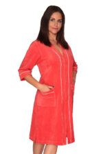 De Lafense 974 moteriškas veliūrinis chalatas su užtrauktuku M-3XL