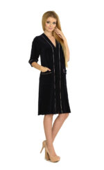 De Lafense 974 moteriškas veliūrinis chalatas su užtrauktuku M-3XL - Image 10