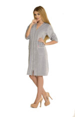 De Lafense 974 moteriškas veliūrinis chalatas su užtrauktuku M-3XL