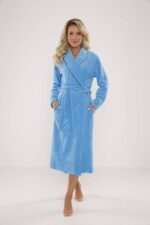 Moteriškas veliūrinis chalatas De Lafense 390 Lydie, 3XL-5XL - Image 6