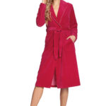 De Lafense 389 Lydie moteriškas veliūrinis chalatas S-2XL