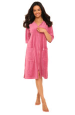 De Lafense 431 moteriškas veliūrinis chalatas su užtrauktuku M-4XL - Image 2