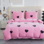 Patalynės komplektas „Cotton World“, flisinis / veliūrinis, spalvingas raštas „SHY“, 160x200 cm