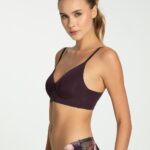 Julimex Simple minkšta marškinėlių tipo liemenėlė, tamsiai slyvinė (S-XL)