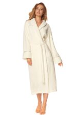 Moteriškas ilgas satino chalatas L&L 2084, dydžiai S-2XL.