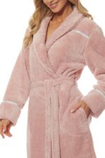 Moteriškas ilgas satino chalatas L&L 2084, dydžiai S-2XL. - Image 3