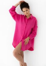 Sensis fuksijos spalvos muslino palaidinė , susegama . Dydžiai S-XL. - Image 9