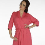 De Lafense 892 moteriškas visiškai ilgas chalatas, 3XL-4XL dydžio.