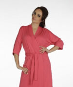 De Lafense 892 moteriškas visiškai ilgas chalatas, 3XL-4XL dydžio.