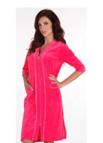 Moteriškas veliūrinis chalatas De Lafense 352 su užtrauktuku, 4XL-5XL - Image 2