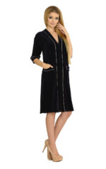 Moteriškas veliūrinis chalatas De Lafense 352 su užtrauktuku, 4XL-5XL - Image 3