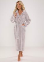 Moteriškas ilgas chalatas De Lafense 807 Luna su kapišonu S-XL - Image 7