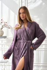 Chalatas L&L 2558 Celeste ilgas M-2XL moteriškas - Image 10