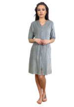 De Lafense 431 moteriškas veliūrinis chalatas su užtrauktuku M-4XL - Image 4