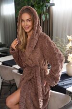 Moteriškas ilgas chalatas L&L 2402 Geo S-2XL - Image 4