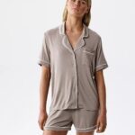 Piżama Atlantic NLP-496 kr/r S-2XL rozpinana