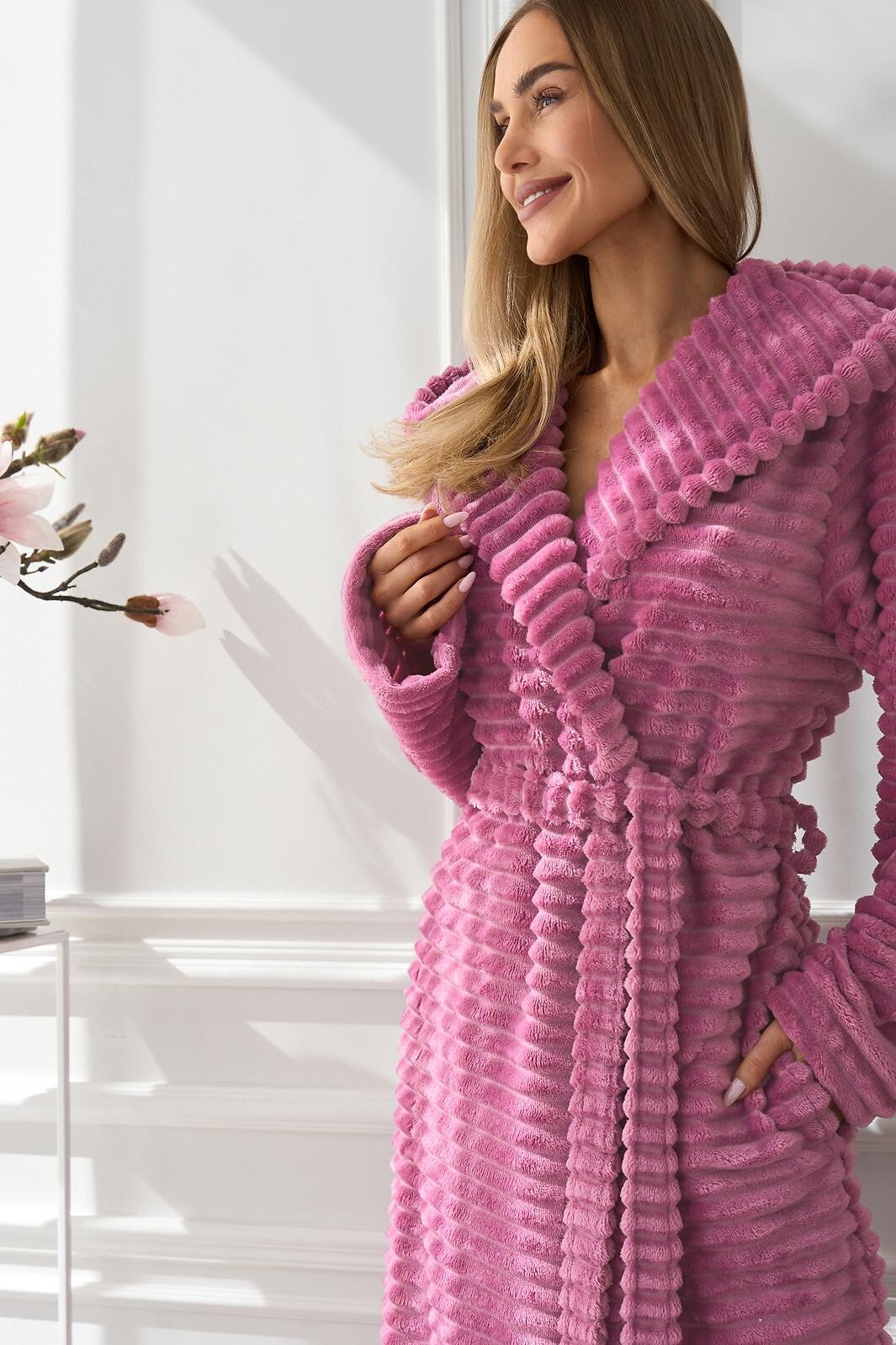 Moteriškas ilgas chalatas L&L 2599 Robin, S-2XL - Image 5