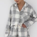 Pižama Sensis Joanna ilgomis rankovėmis S-XL, atsegama