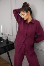 Piżama Sensis Colette dł/r Muślin S-XL rozpinana - Image 3