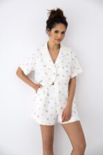 Piżama Sensis Coralie kr/r Frotte S-XL rozpinana