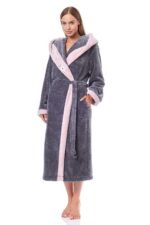 Moteriškas ilgas chalatas L&L 9145 Hft, 5XL dydis - Image 6