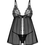 Komplektas Obsessive Blomentis babydoll naktinukai XS-2XL
