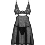 Komplektas Obsessive Nutris babydoll naktinukai ir stringai XS-2XL