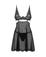Komplektas Obsessive Nutris babydoll naktinukai ir stringai XS-2XL