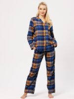 Pižama Key LNS 481 B24 Flanela ilgomis rankovėmis 2XL-3XL sagstoma moteriška