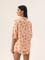 Pižama Henderson Ladies 42686 Naranja trumpomis rankovėmis S-2XL sagstoma - Image 5