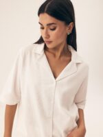Pižama Henderson Ladies 43348 Nilsa 2 trumpomis rankovėmis S-L sagstoma