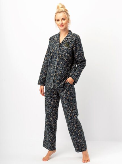 Pižama Key LNS 706 B25 ilgomis rankovėmis S-XL sagstoma moteriška