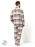 Pižama Key MNS 443 B25 ilgomis rankovėmis 3XL-4XL sagstoma vyriška - Image 3