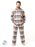 Pižama Key MNS 443 B25 ilgomis rankovėmis 3XL-4XL sagstoma vyriška