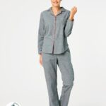 Pižama Key LNS 429 B25 ilgomis rankovėmis S-XL sagstoma moteriška