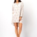 Naktinukai Key LND 567 B25 ilgomis rankovėmis 2XL-4XL sagstoma moteriška
