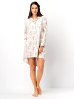 Naktinukai Key LND 567 B25 ilgomis rankovėmis 2XL-4XL sagstoma moteriška