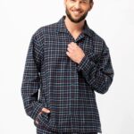 Pižama Key MNS 480 B25 ilgomis rankovėmis M-2XL sagstoma vyriška