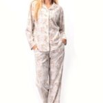 Pižama Key LNS 567 B25 ilgomis rankovėmis 2XL-4XL sagstoma moteriška