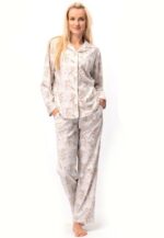 Pižama Key LNS 567 B25 ilgomis rankovėmis 2XL-4XL sagstoma moteriška