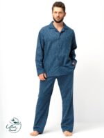 Pižama Key MNS 815 B25 ilgomis rankovėmis 3XL-4XL sagstoma vyriška