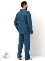 Pižama Key MNS 815 B25 ilgomis rankovėmis 3XL-4XL sagstoma vyriška - Image 2