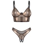 Komplektas Obsessive Soranna Top ir atviru tarpkoju S-3XL