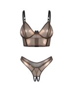 Komplektas Obsessive Soranna Top ir atviru tarpkoju S-3XL